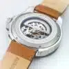 Dos Montre Aviateur Patrouille de France Automatique Cadran Bleu Cuir Marron Clair Athos8 A8 100ED 668096 scaled