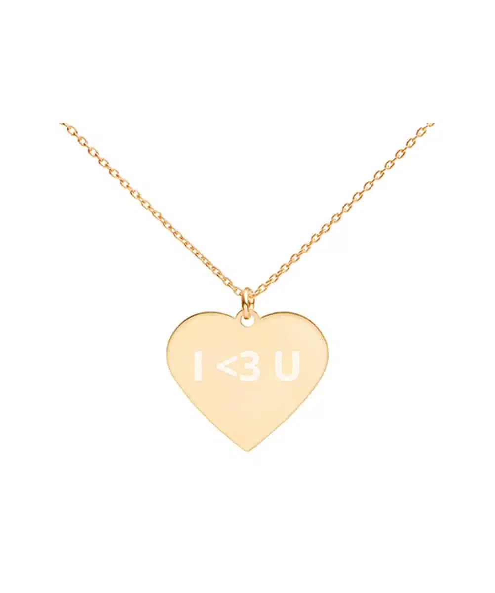 Collier Cœur Brenda en argent gravé personnalisable