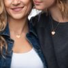 engraved silver heart chain necklace 18k rose gold coating couple 62a87ef1d388c