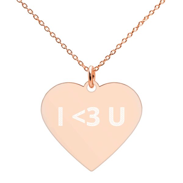 engraved silver heart chain necklace 18k rose gold coating flat 62a87ef1d38e5