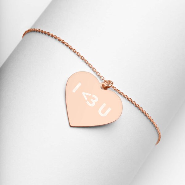 engraved silver heart chain necklace 18k rose gold coating lifestyle 4 62a87ef1d3983