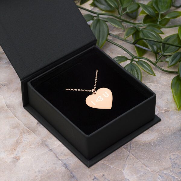 engraved silver heart chain necklace 18k rose gold coating lifestyle 62a87ef1d3766