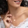 engraved silver heart chain necklace 18k rose gold coating womens 2 62a87ef1d36c2