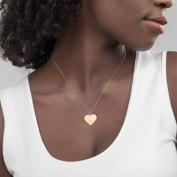 engraved silver heart chain necklace 18k rose gold coating womens 6 62a87ef1d3a80