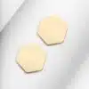 sterling silver hexagon stud earrings 24k gold both 62b43c343ceb6