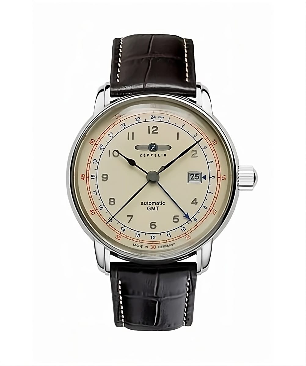  Zeppelin 7668-5 Hommes Automatic Dual Time avec sangle en cuir