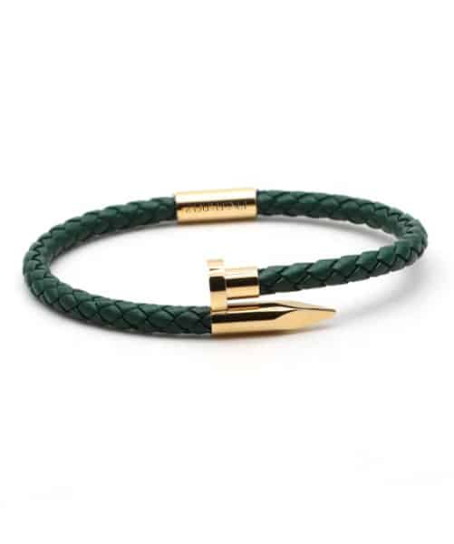 duvernet bracelet clou de coeur vert or - 170 mm