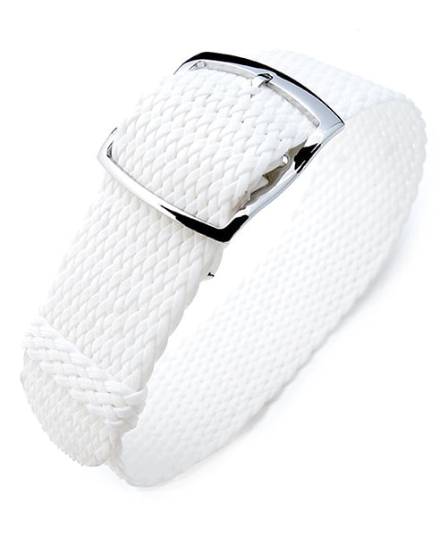 bracelet perlon blanc - 22 mm