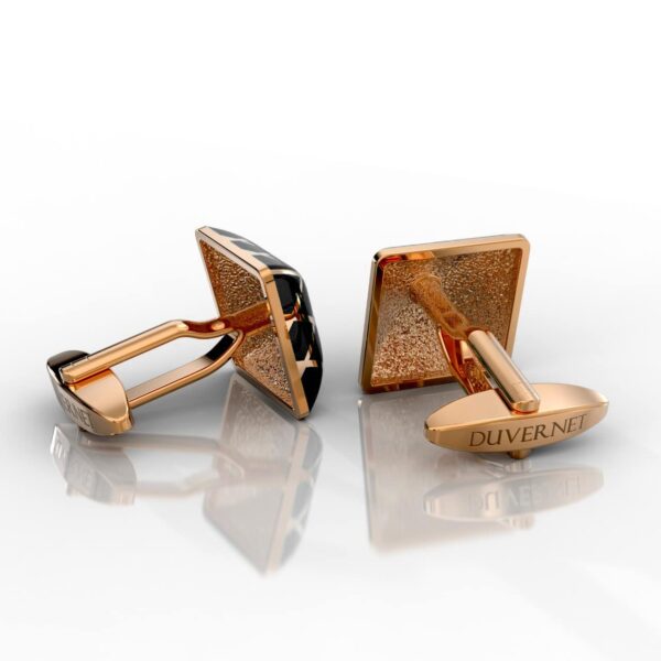 Cufflinks Rose Gold and Black Duvernet