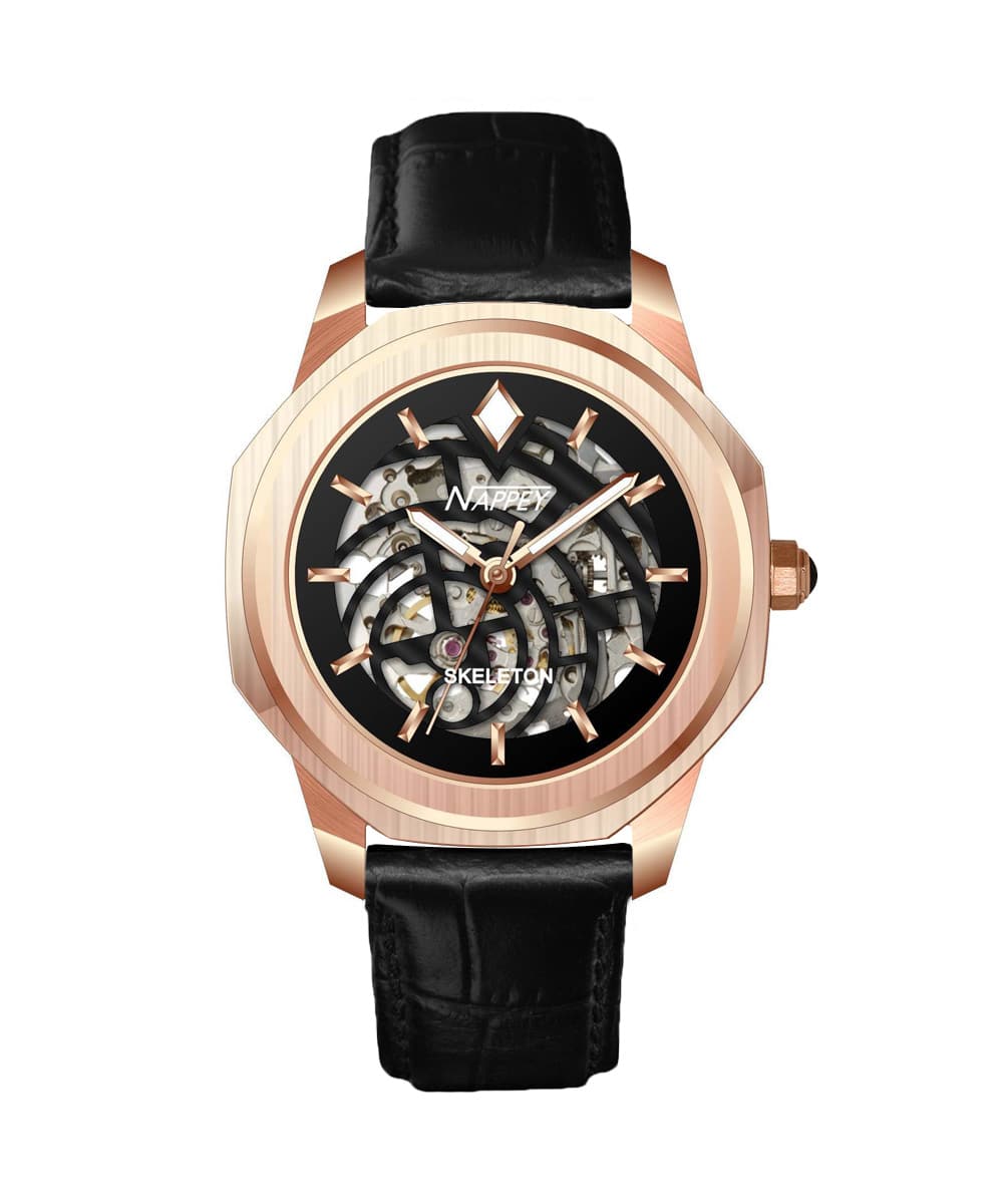Nappey Skeleton Rose Gold and BlackNY41 BD1XM 1B1A