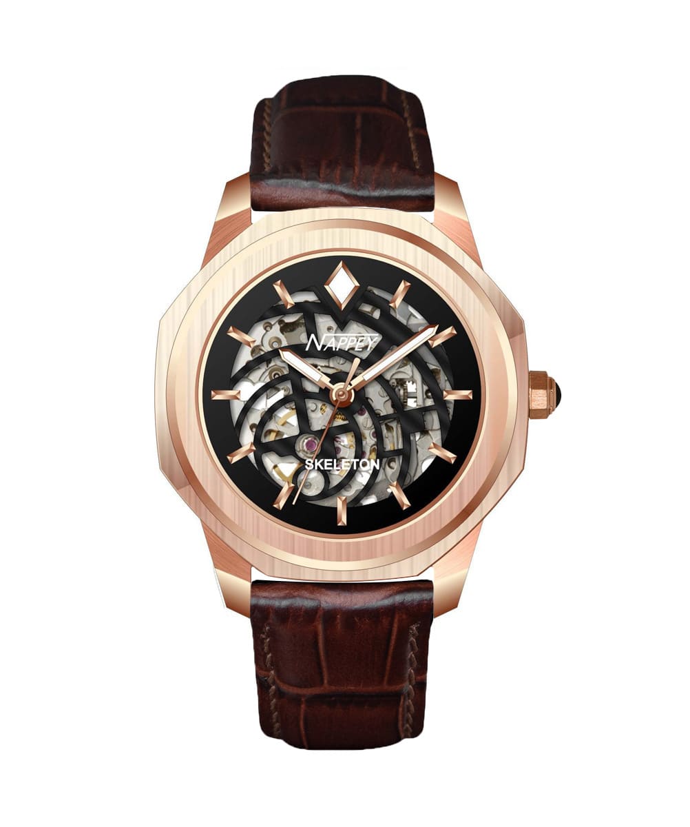 Nappey Skeleton Rose Gold and BlackNY41 BD1XM 1B3A