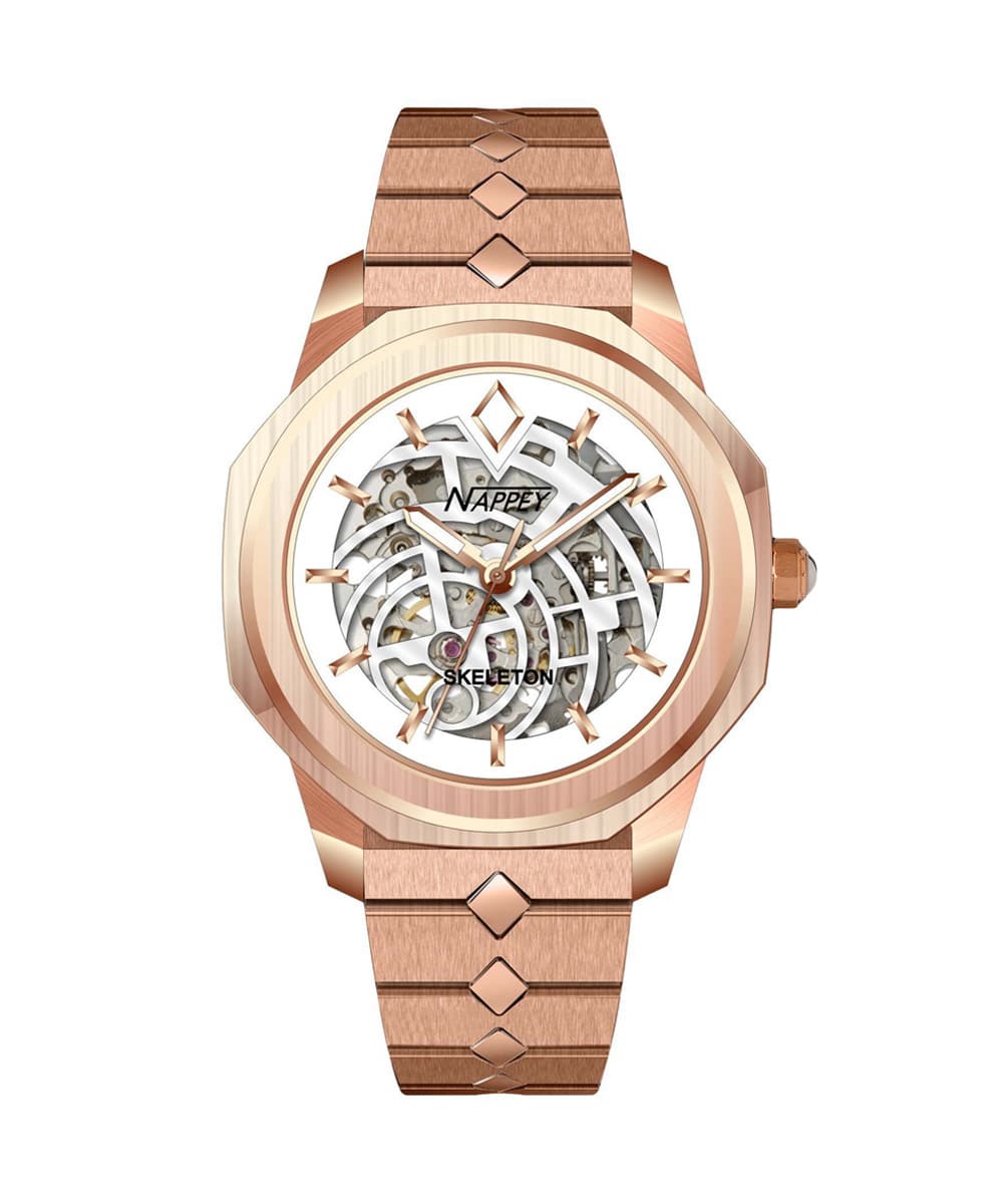 Nappey Skeleton Rose Gold and White