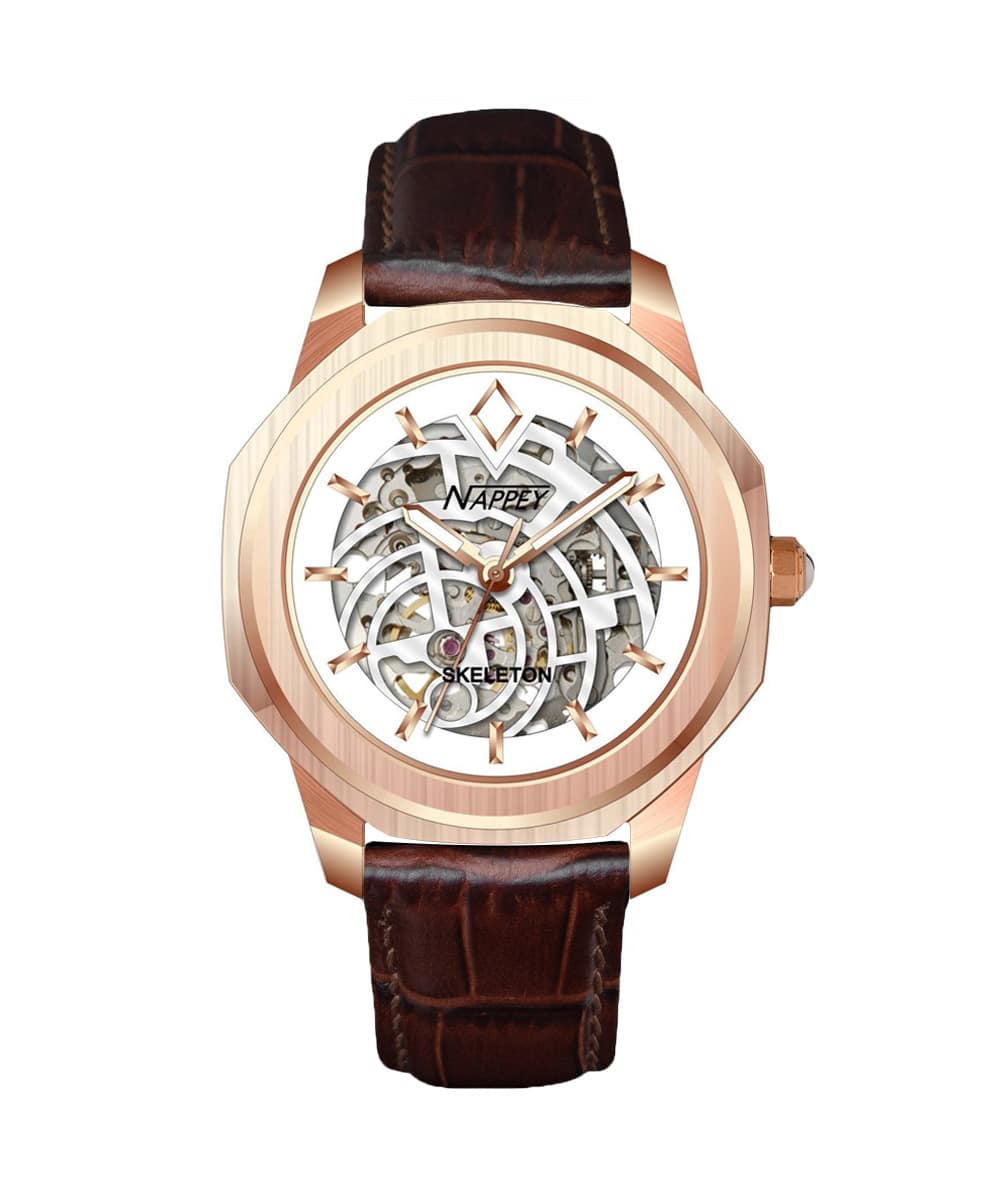 Nappey Skeleton Rose Gold and WhiteNY41 BD2XM 1B3A