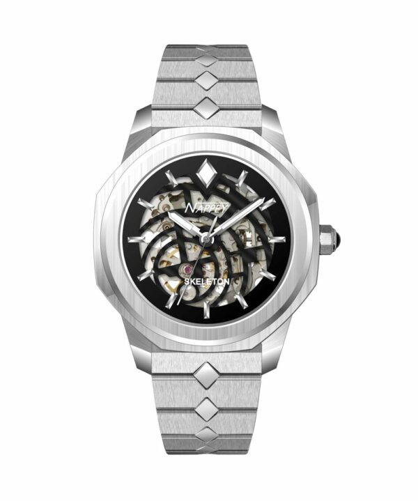 Nappey Skeleton Silver and Black Steel