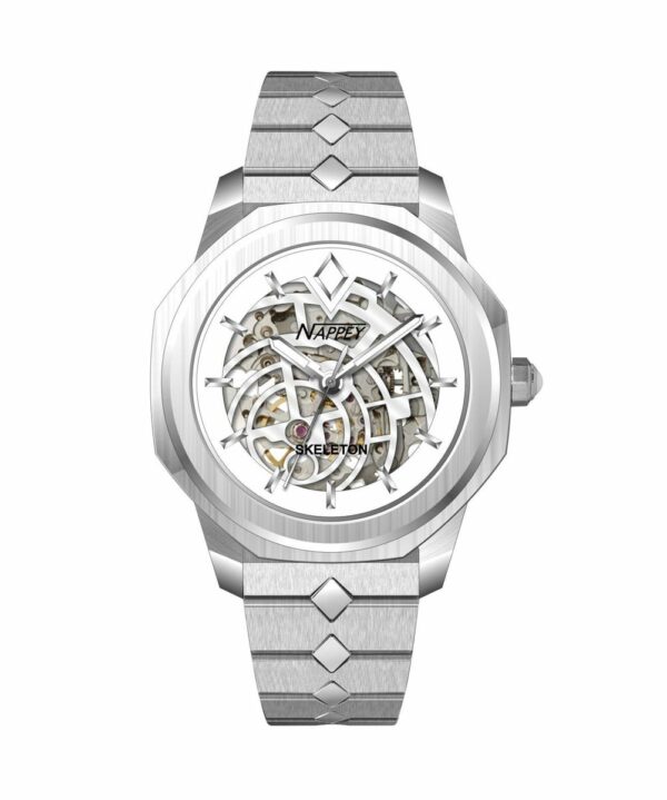 Nappey Skeleton Silver and White 1