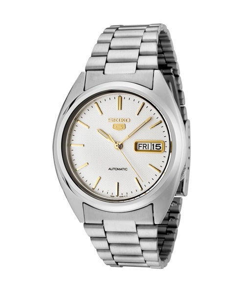 MONTRE SEIKO 5 CLASSIC WHITE & GOLD