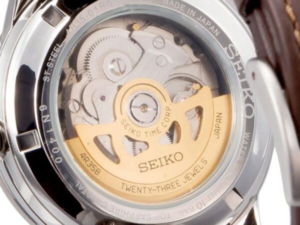 Seiko Presage Automatic Watch GreenLeather strap Day SRPB65J1