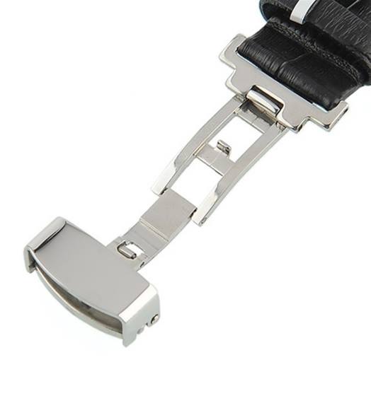 BRACELET CUIR VÉRITABLE PAPILLON NOIR