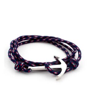 bracelet ancre montre bleu rouge