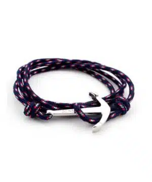 bracelet ancre montre bleu rouge