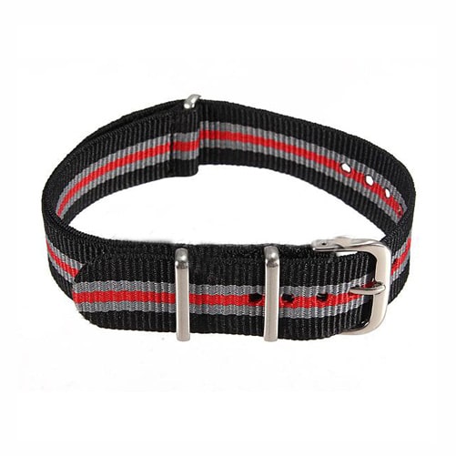 bracelet nato noir gris rouge