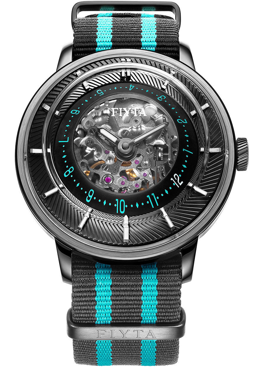 Fiyta Tictactime Montre Homme FIYTA 3D-TIME SKELETON BLUE