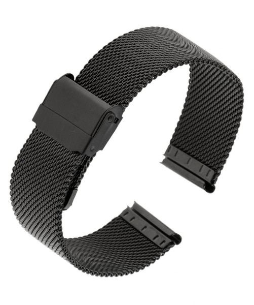 BRACELET ACIER MAILLE MILANAISE FINE NOIR
