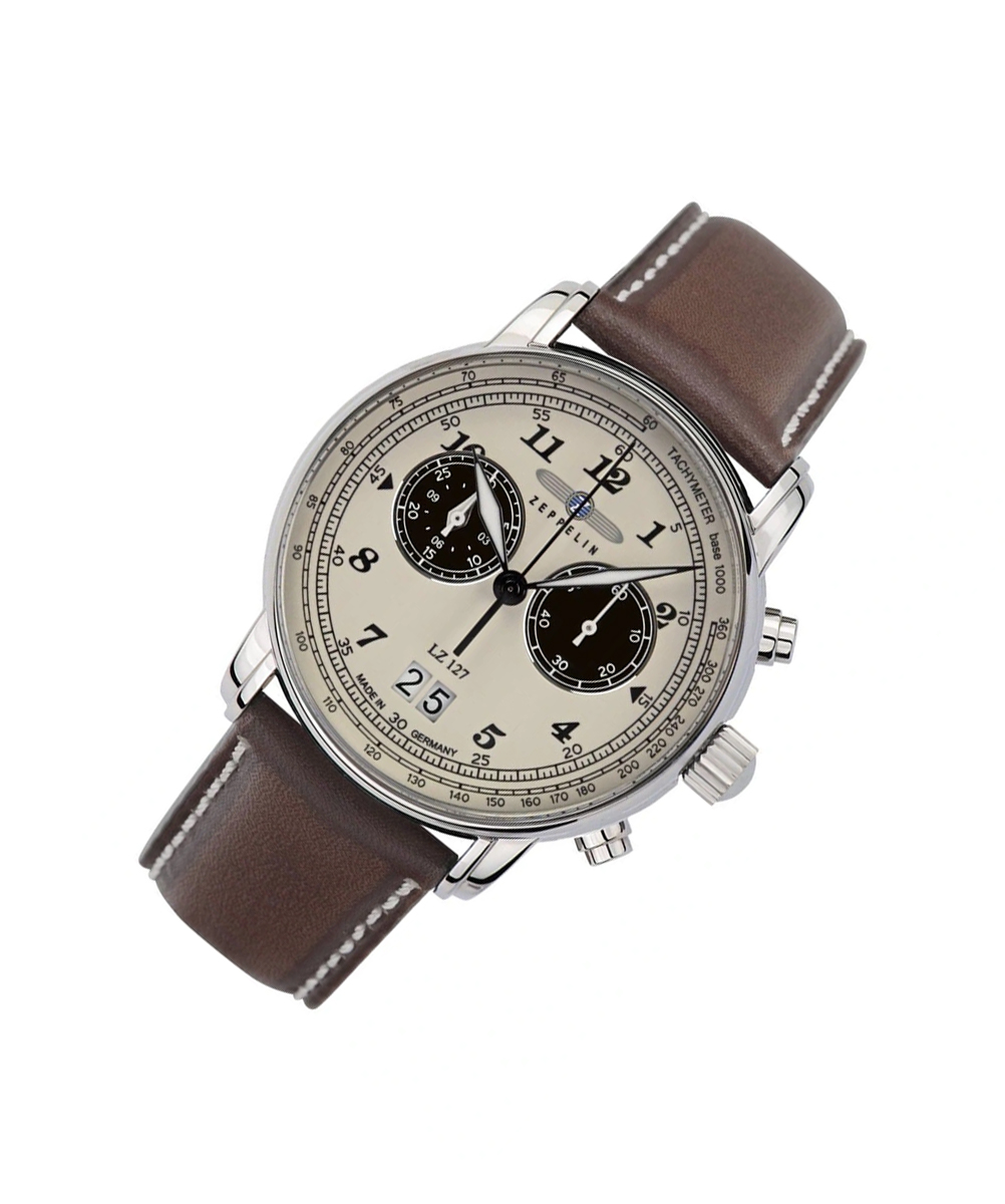 Montre Zeppelin Lz 127 Graf Zeppelin Homme Cuir Marron 8684-5