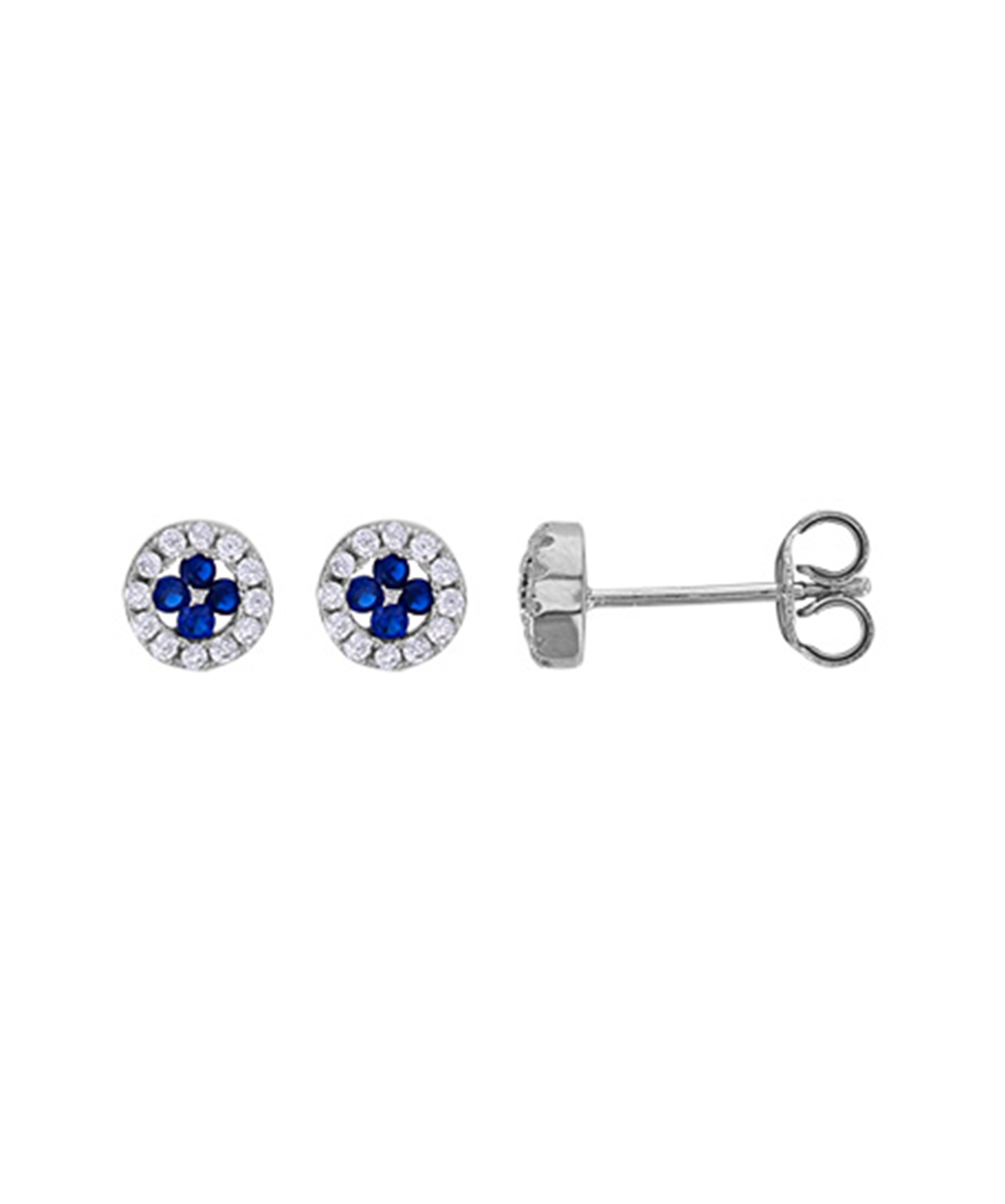 Boucle d'oreille Sylvie Ronde Oxyde Bleu