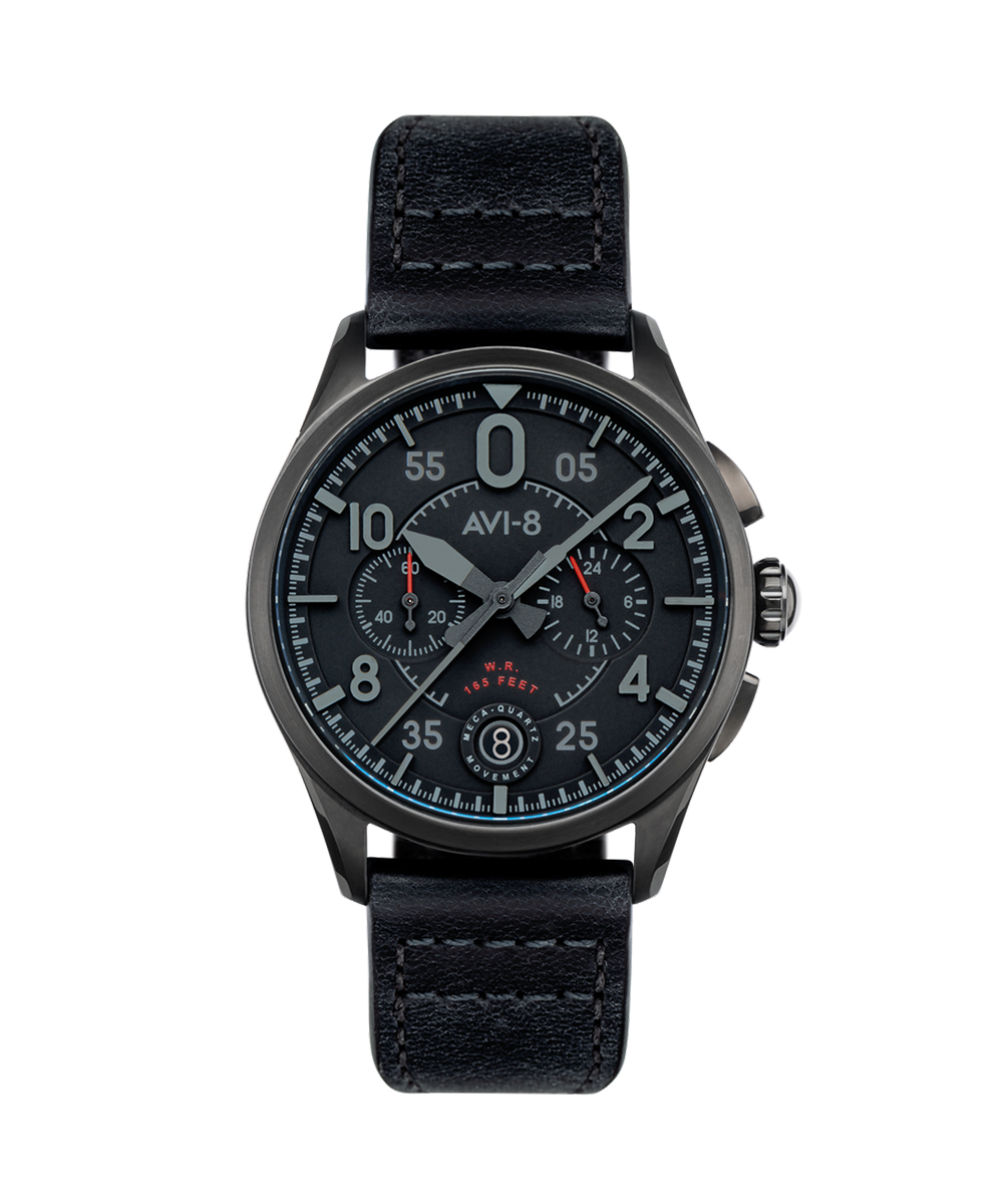  Montre Homme Avi-8 Lock Chronograph - AV-4089-03 Bracelet Cuir Noir