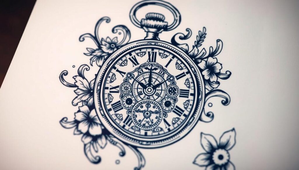 Tatouage de montre à gousset