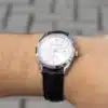 Maison du temps Watch MTOMICRON ARGENT CUIR NOIR d