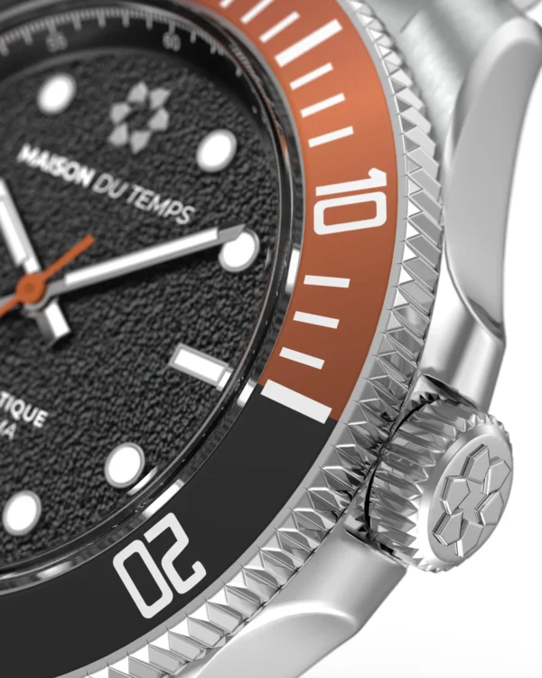 Maison du temps Watch MTSIGMA LUNETTE NOIRE ORANGE ACIER b