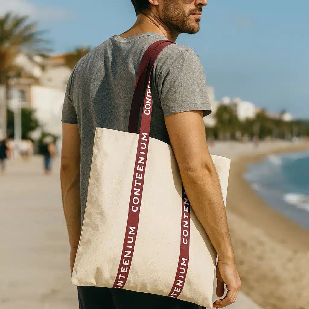 Tote Bag Beige Bordeau Conteenium Homme Femme